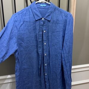 J. McLaughlin 100% linen shirt L